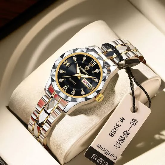 BINBOND মেয়েদের ঘড়ি Stainless Steel Quartz Watch Waterproof Top Luminous Date Week Citizen Movement Fashion Style — thumbnail 3