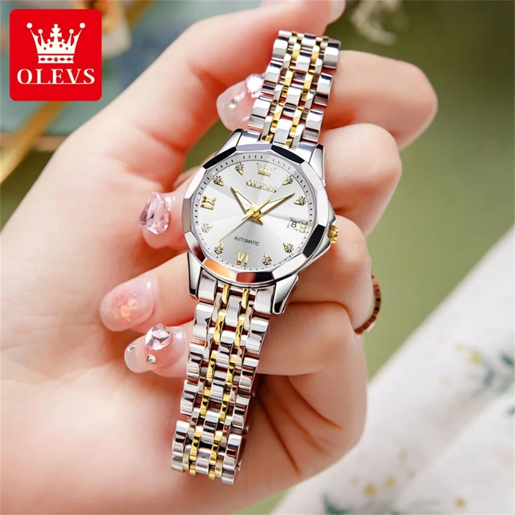 Orginal Women Analog Quartz Stainless Steel Luminous Date Two Tone Luxury Casual Wrist Watch