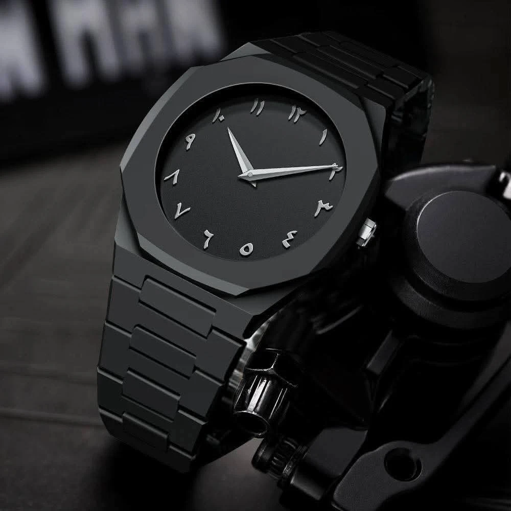Arabic Digital Carbon Fiber body watch for men