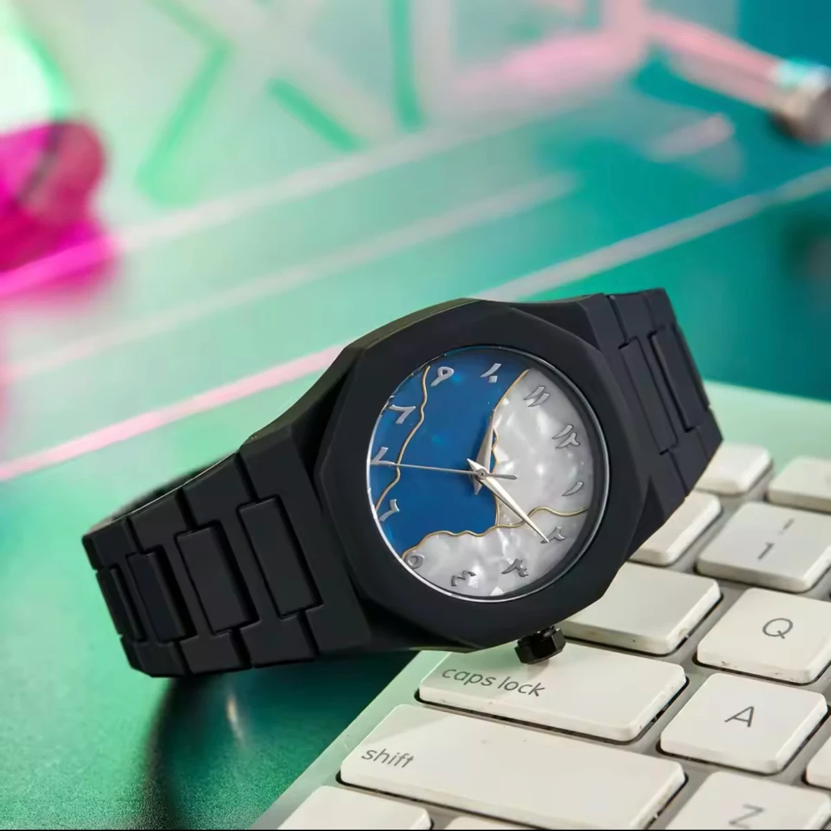 Arabic Digital Carbon Fiber body watch for men — thumbnail 3