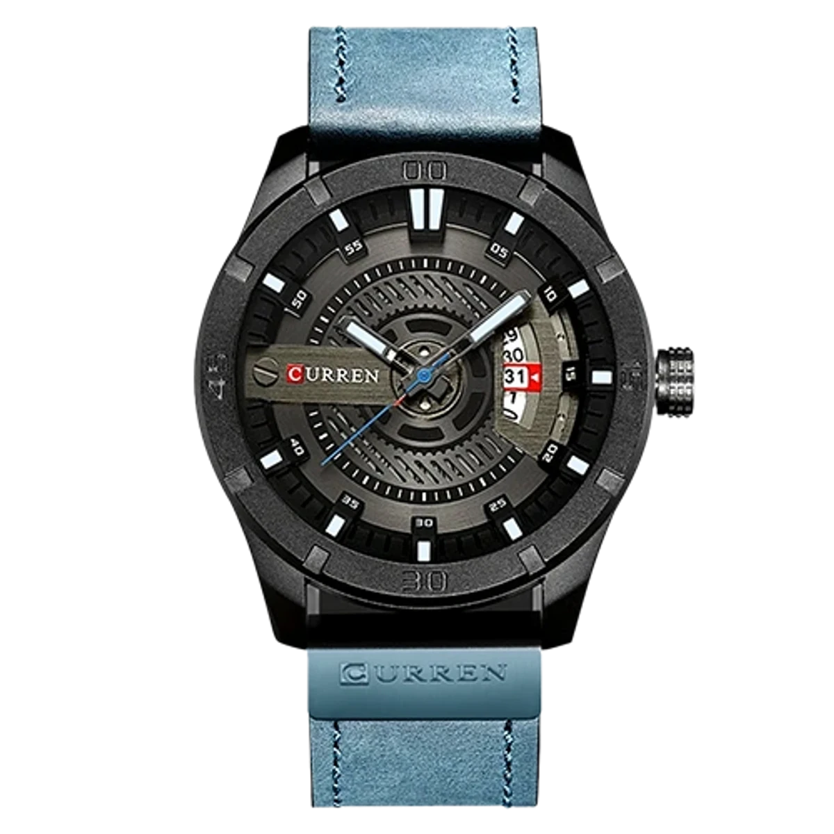 Brand CURREN Men Military Sports Watches Men leather belt — thumbnail 2
