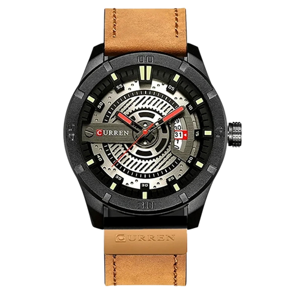 Brand CURREN Men Military Sports Watches Men leather belt — thumbnail 2